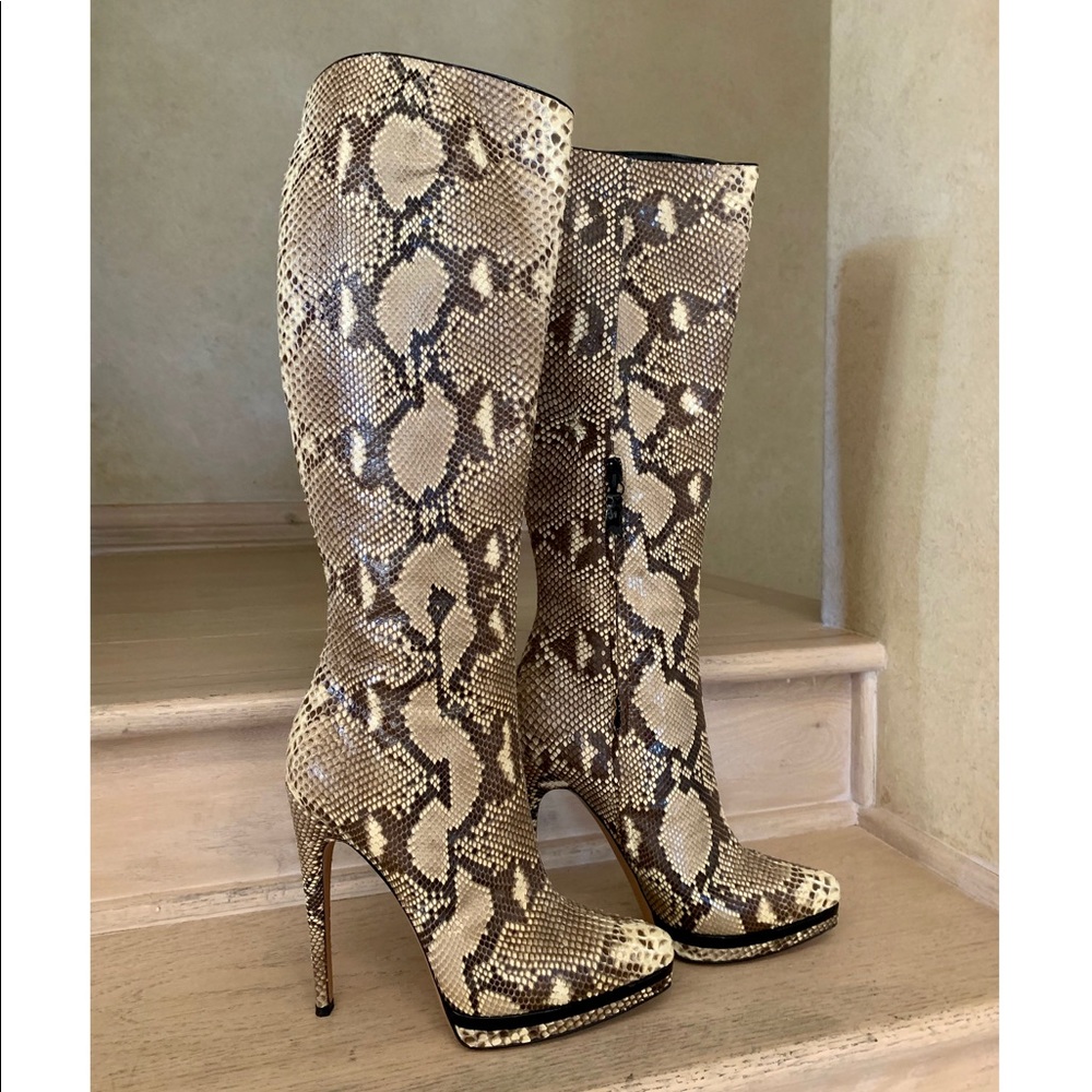 Casadei Python Knee High Boots